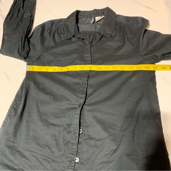 EUC H&M Women’s Lightweight Black Button Down Full Length Cotton Longsleeves Top - Picture 15 of 15